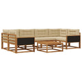 Outdoor-Sofagarnitur mit Kissen 7 pcs Natur und Beige