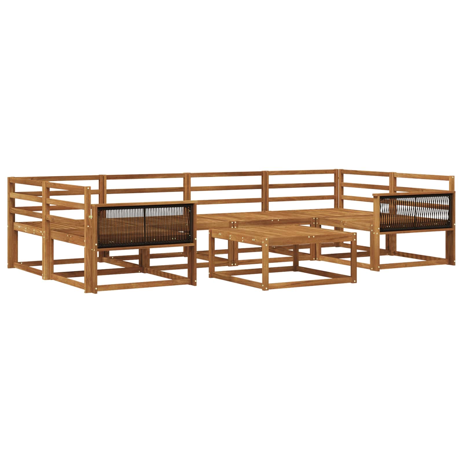 Outdoor-Sofagarnitur 7 pcs Natur Massivholz Akazie