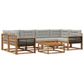 Outdoor-Sofagarnitur 7 pcs Natur und Hellgrau