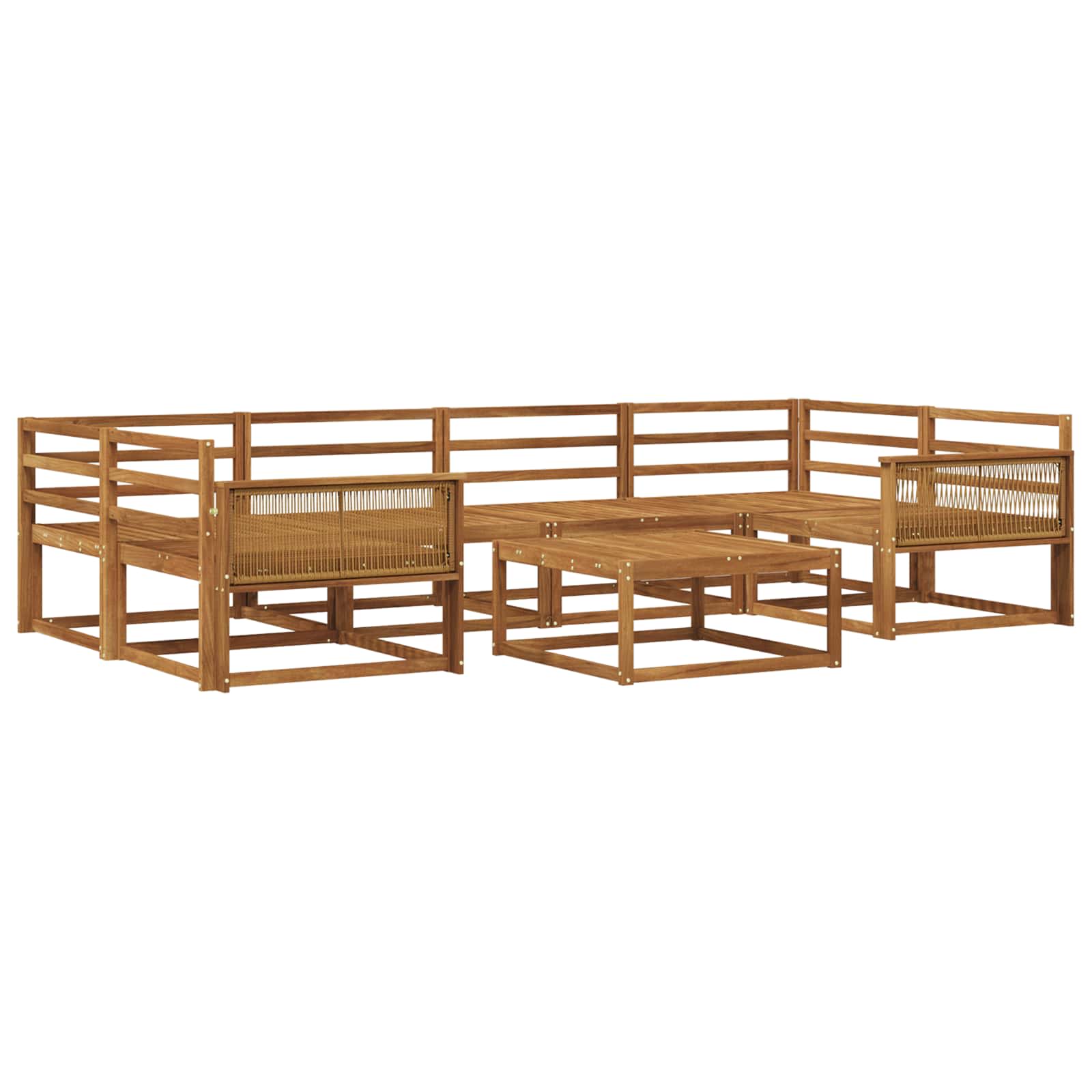 Outdoor-Sofagarnitur 7 pcs Natur Massivholz Akazie
