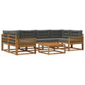 Outdoor-Sofagarnitur 7 pcs Natur und Anthrazit
