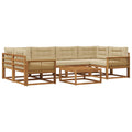 Outdoor-Sofagarnitur mit Kissen 7 pcs Natur und Beige