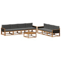 Outdoor-Sofagarnitur mit Kissen 8 pcs Natur und Anthrazit