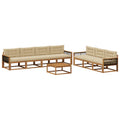 Outdoor-Sofagarnitur mit Kissen 8 pcs Natur und Beige