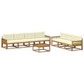 Outdoor-Sofagarnitur mit Kissen 8 pcs Natur und Creme
