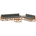 Outdoor-Sofagarnitur mit Kissen 8 pcs Natur und Anthrazit
