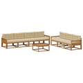 Outdoor-Sofagarnitur mit Kissen 8 pcs Natur und Beige