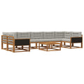 Outdoor-Sofagarnitur 8 pcs Natur und Hellgrau
