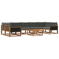 Outdoor-Sofagarnitur mit Kissen 8 pcs Natur und Anthrazit