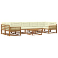 Outdoor-Sofagarnitur mit Kissen 8 pcs Natur und Creme