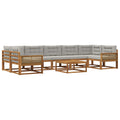 Outdoor-Sofagarnitur 8 pcs Natur und Hellgrau