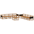 Outdoor-Sofagarnitur 9 pcs Natur Massivholz Akazie
