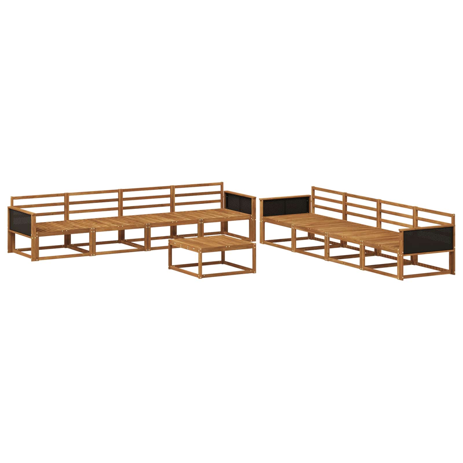 Outdoor-Sofagarnitur 9 pcs Natur Massivholz Akazie