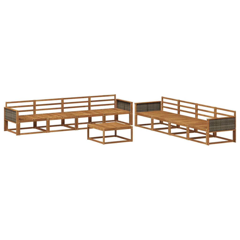 Outdoor-Sofagarnitur 9 pcs Natur Massivholz Akazie