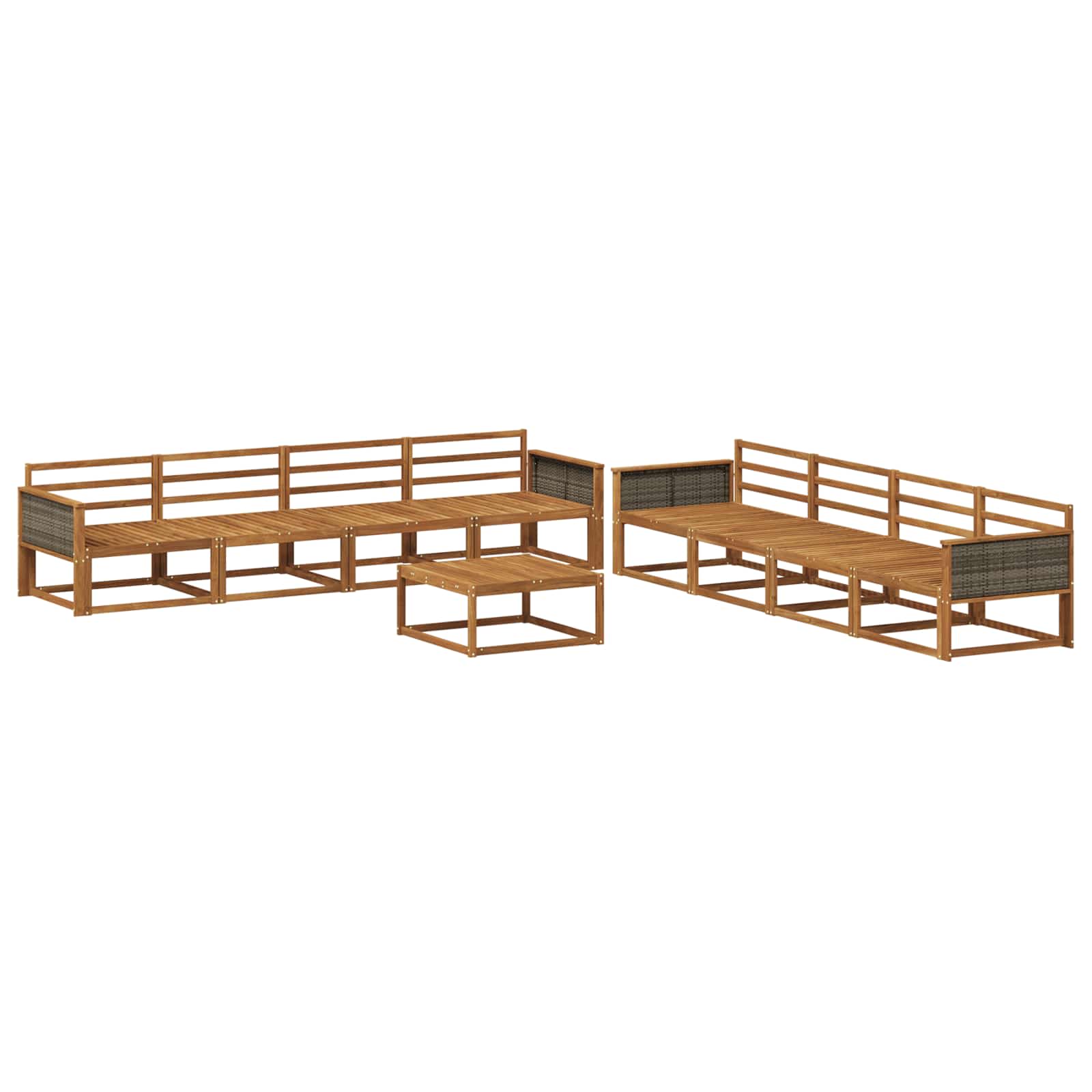 Outdoor-Sofagarnitur 9 pcs Natur Massivholz Akazie