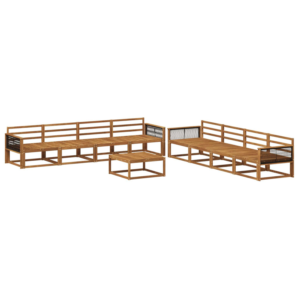 Outdoor-Sofagarnitur 9 pcs Natur Massivholz Akazie