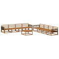 Outdoor-Sofagarnitur 9 pcs Natur Massivholz Akazie