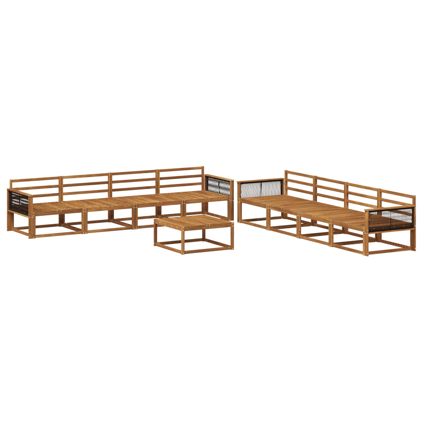 Outdoor-Sofagarnitur 9 pcs Natur Massivholz Akazie