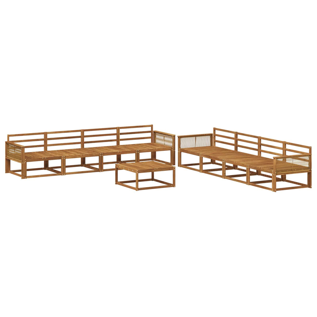 Outdoor-Sofagarnitur 9 pcs Natur Massivholz Akazie