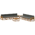 Outdoor-Sofagarnitur mit Kissen 9 pcs Natur und Anthrazit
