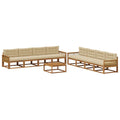 Outdoor-Sofagarnitur mit Kissen 9 pcs Natur und Beige