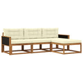 Outdoor-Sofagarnitur mit Kissen 4 pcs Natur und Creme