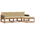 Outdoor-Sofagarnitur mit Kissen 4 pcs Natur und Beige