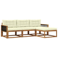 Outdoor-Sofagarnitur mit Kissen 4 pcs Natur und Creme