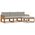 Outdoor-Sofagarnitur 4 pcs Natur und Hellgrau