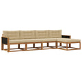 Outdoor-Sofagarnitur mit Kissen 5 pcs Natur und Beige