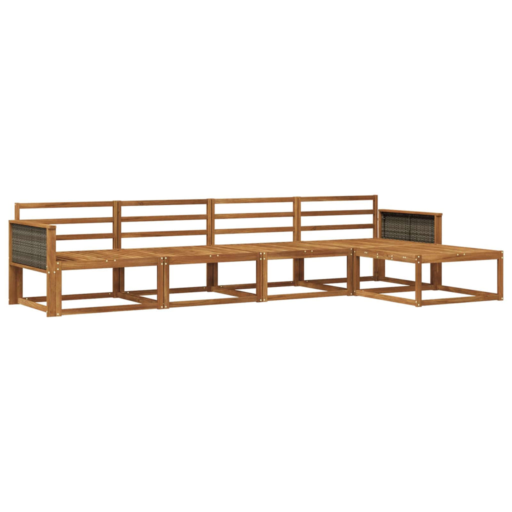 Outdoor-Sofagarnitur 5 pcs Natur Massivholz Akazie