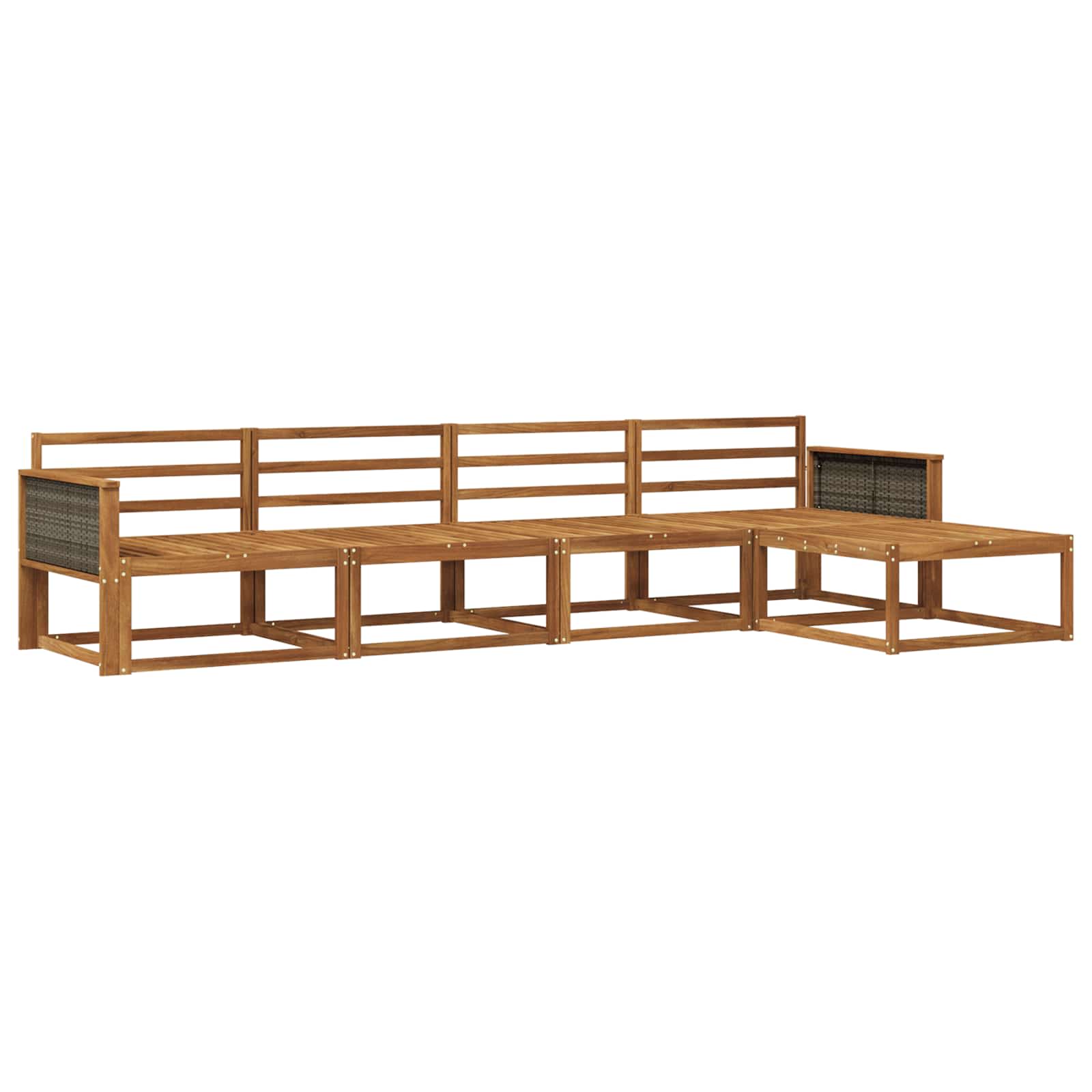 Outdoor-Sofagarnitur 5 pcs Natur Massivholz Akazie