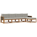 Outdoor-Sofagarnitur mit Kissen 5 pcs Natur und Hellgrau