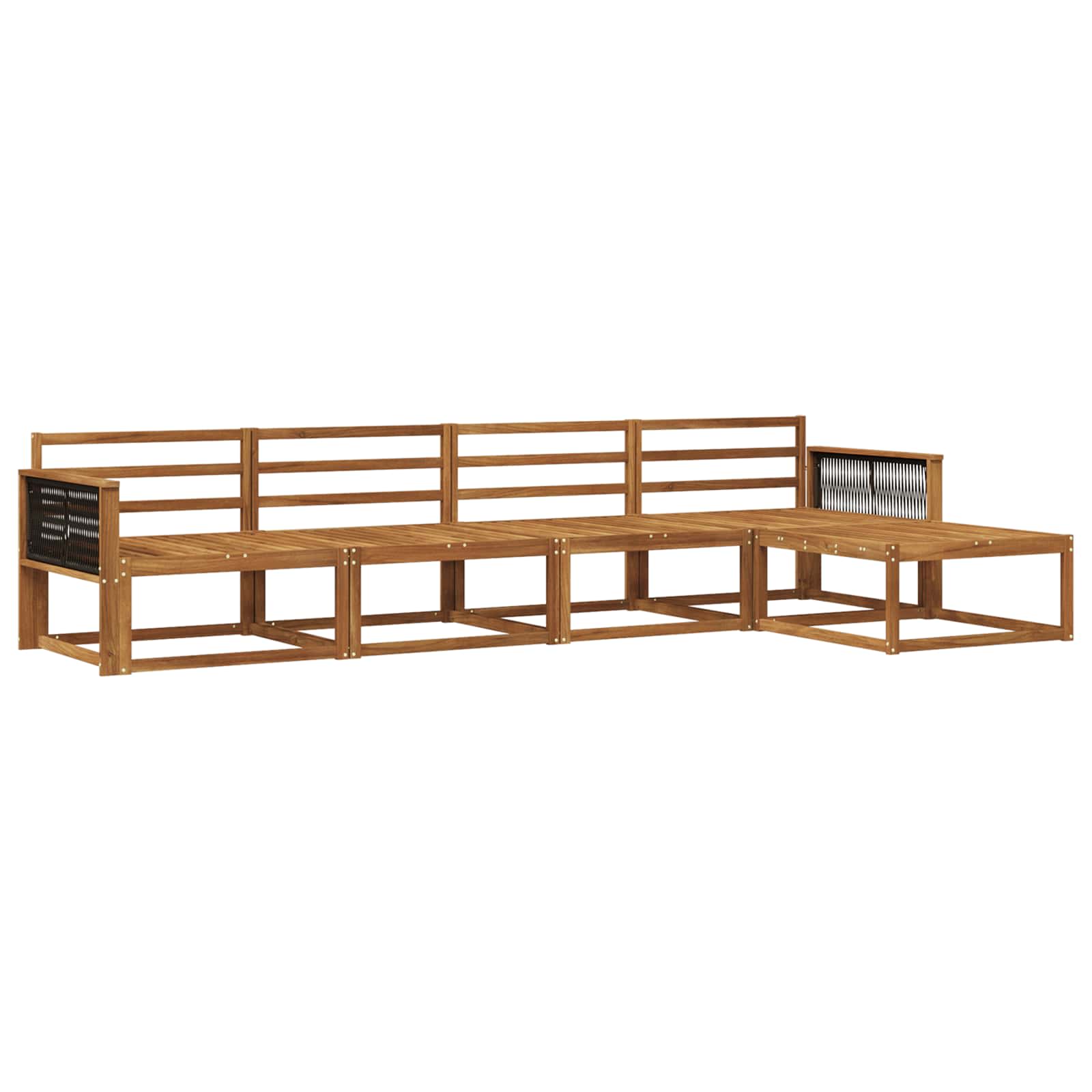 Outdoor-Sofagarnitur 5 pcs Natur Massivholz Akazie