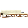 Outdoor-Sofagarnitur mit Kissen 5 pcs Natur und Creme
