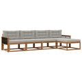 Outdoor-Sofagarnitur mit Kissen 5 pcs Natur und Hellgrau