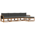 Outdoor-Sofagarnitur mit Kissen 5 pcs Natur und Anthrazit