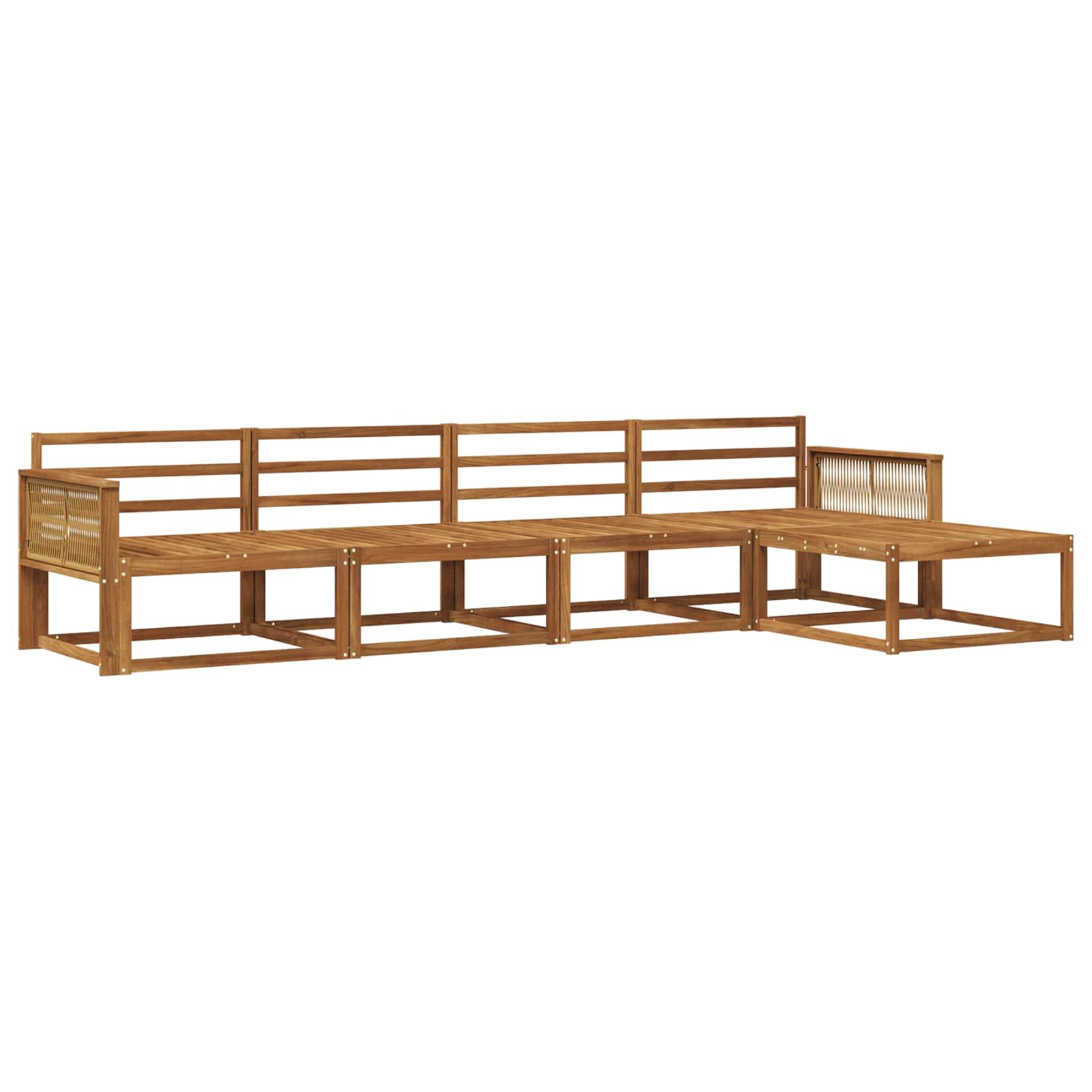 Outdoor-Sofagarnitur 5 pcs Natur Massivholz Akazie