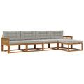 Outdoor-Sofagarnitur mit Kissen 5 pcs Natur und Hellgrau