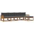 Outdoor-Sofagarnitur mit Kissen 5 pcs Natur und Anthrazit
