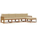 Outdoor-Sofagarnitur mit Kissen 5 pcs Natur und Beige