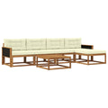 Outdoor-Sofagarnitur mit Kissen 6 pcs Natur und Creme