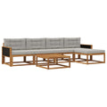 Outdoor-Sofagarnitur mit Kissen 6 pcs Natur und Hellgrau