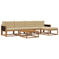 Outdoor-Sofagarnitur mit Kissen 6 pcs Natur und Beige