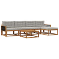 Outdoor-Sofagarnitur mit Kissen 6 pcs Natur und Hellgrau