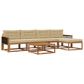 Outdoor-Sofagarnitur mit Kissen 6 pcs Natur und Beige