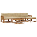 Outdoor-Sofagarnitur mit Kissen 6 pcs Natur und Beige