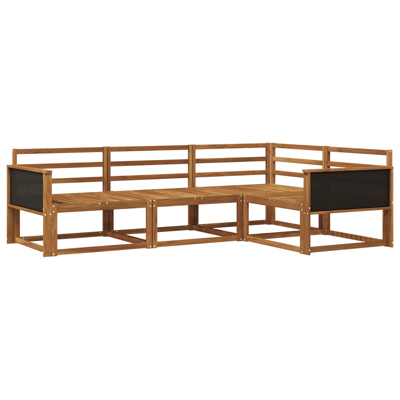 Outdoor-Sofagarnitur 4 pcs Natur Massivholz Akazie