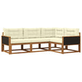 Outdoor-Sofagarnitur mit Kissen 4 pcs Natur und Creme