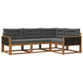Outdoor-Sofagarnitur mit Kissen 4 pcs Natur und Anthrazit